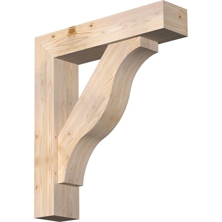 Ekena Millwork Funston Block Smooth Bracket w/ Offset Brace, Douglas Fir, 7 1/2"W x 34"D x 38"H BKT0806X34X38FST05SDF